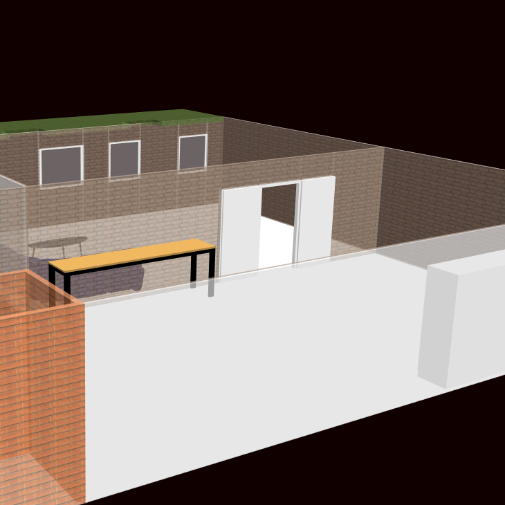 Ein 3D Modell eines Clubraumes